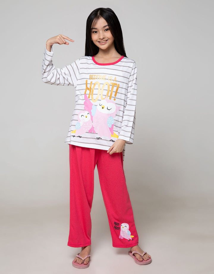 Boboo Setelan Piyama Lengan Panjang Anak Perempuan Bedtime Is A Hoot