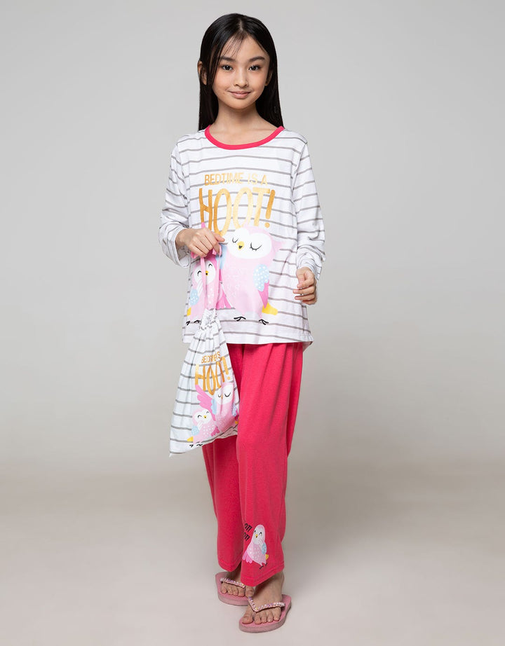 Boboo Setelan Piyama Lengan Panjang Anak Perempuan Bedtime Is A Hoot