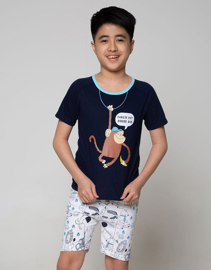 Boboo Setelan Piyama Anak Laki-Laki Hanging Out Monkey