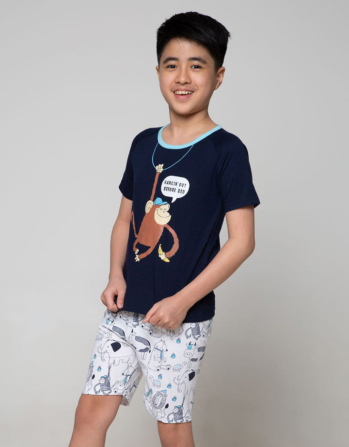 Boboo Setelan Piyama Anak Laki-Laki Hanging Out Monkey
