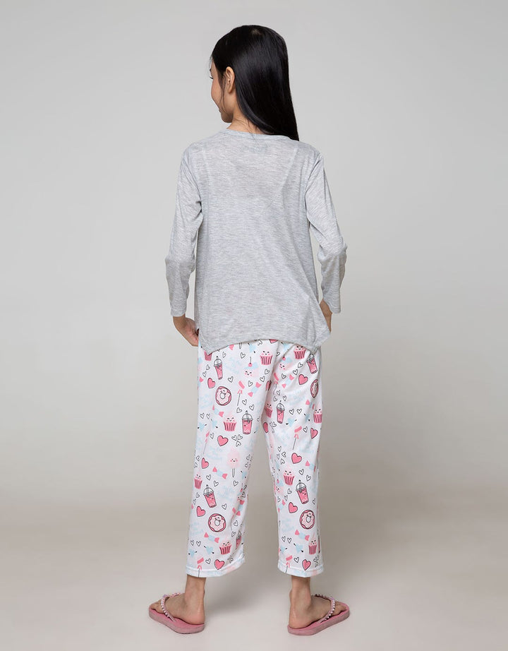 Boboo Setelan Piyama Lengan Panjang Anak Perempuan Bedtime and Snacks