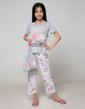 Boboo Setelan Piyama Anak Perempuan Lengan Pendek Bedtime and Snacks