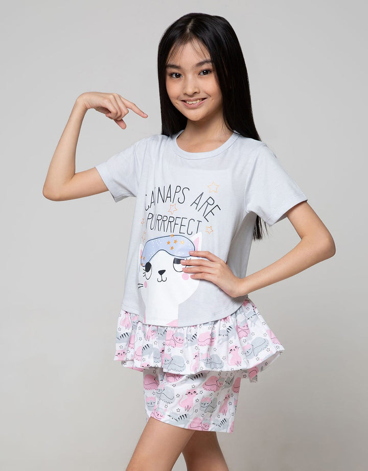 Boboo Setelan Piyama Anak Perempuan Catnaps