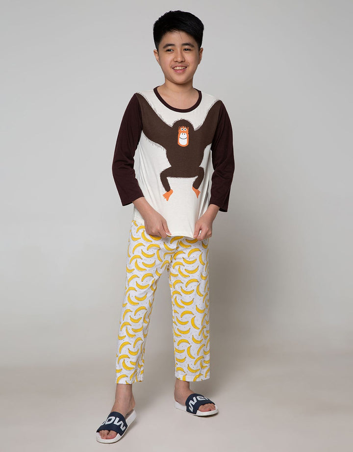 Boboo Boys Pajamas Long Sleeve T-Shirt Pants Gorilla 1 Set 