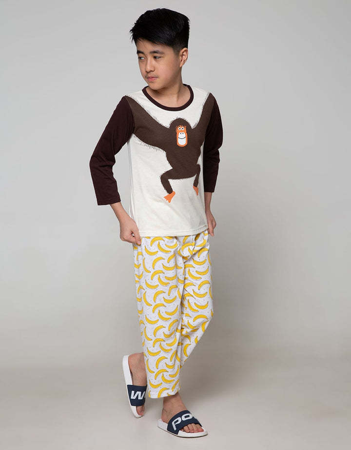 Boboo Boys Pajamas Long Sleeve T-Shirt Pants Gorilla 1 Set 