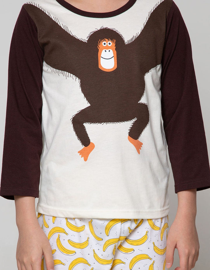 Boboo Boys Pajamas Long Sleeve T-Shirt Pants Gorilla 1 Set 