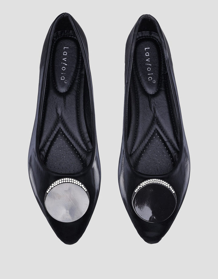 Laviola Pointed Round Accessories Women's Flat Shoes