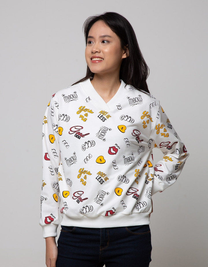 Nevada Sweatshirt Fp V Neck Meow