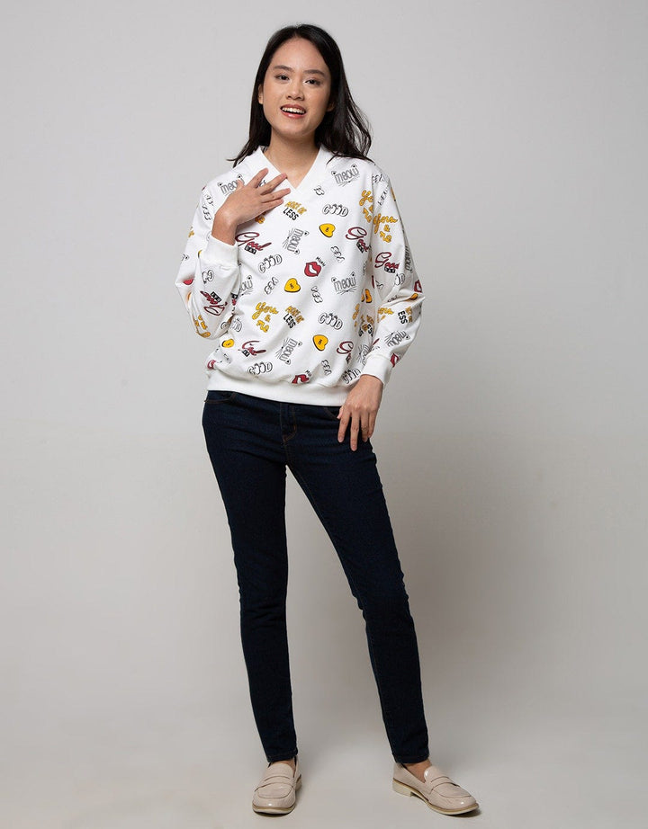 Nevada Sweatshirt Fp V Neck Meow