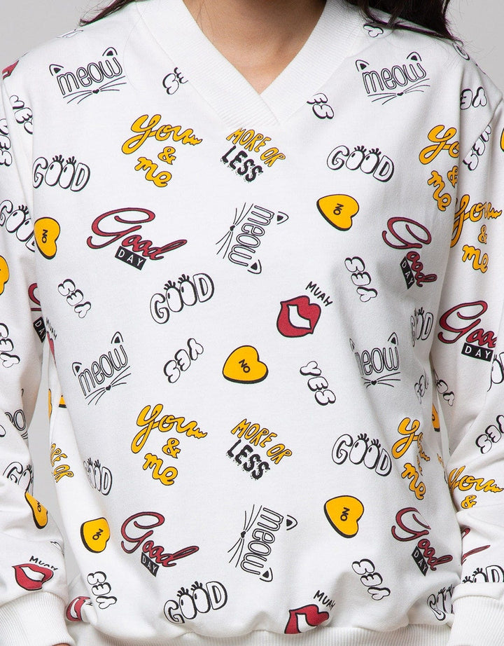 Nevada Sweatshirt Fp V Neck Meow