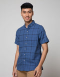 LR2 Kemeja Flanel Cubes Lengan Pendek