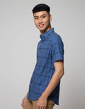 LR2 Kemeja Flanel Cubes Lengan Pendek