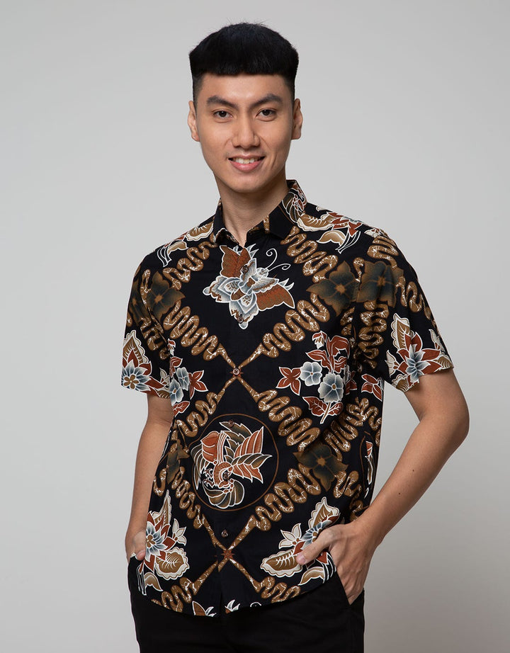Larusso Kemeja Printing Kombinasi Batik