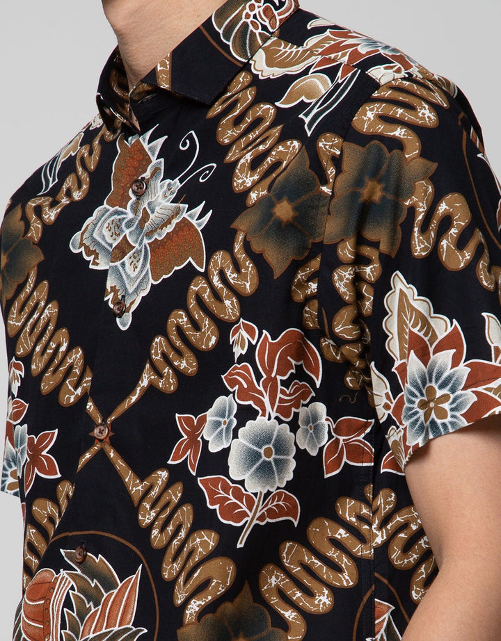 Larusso Kemeja Printing Kombinasi Batik