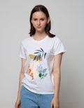 Details T-Shirt Photoprint Leaves In Abstract Background