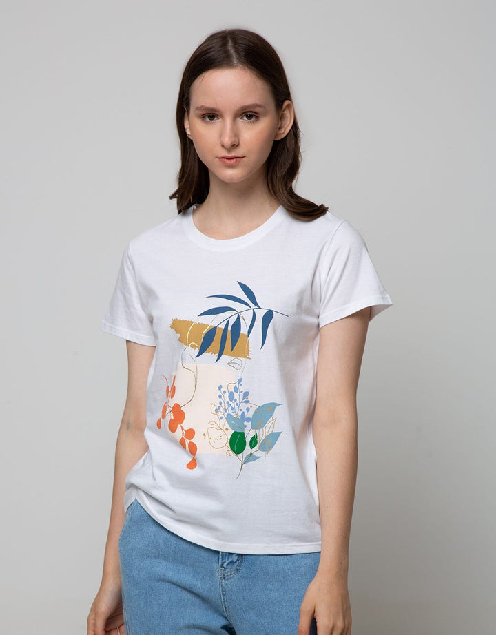 Details T-Shirt Photoprint Leaves In Abstract Background