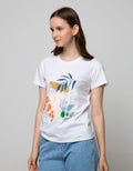 Details T-Shirt Photoprint Leaves In Abstract Background