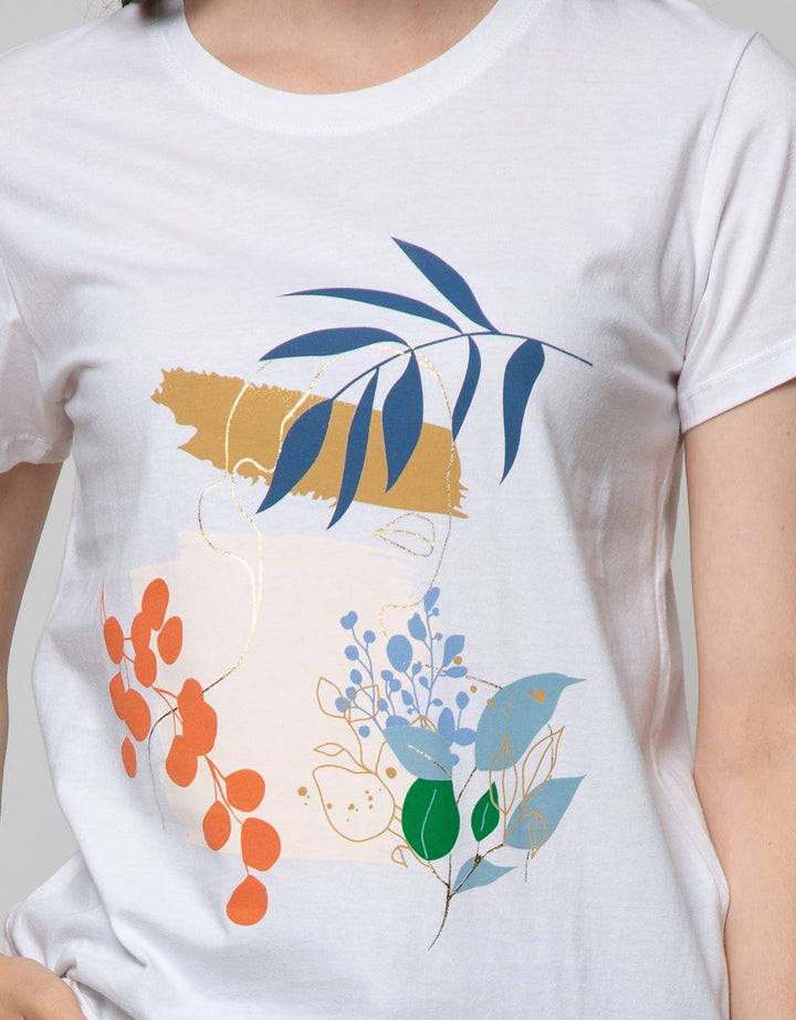 Details T-Shirt Photoprint Leaves In Abstract Background