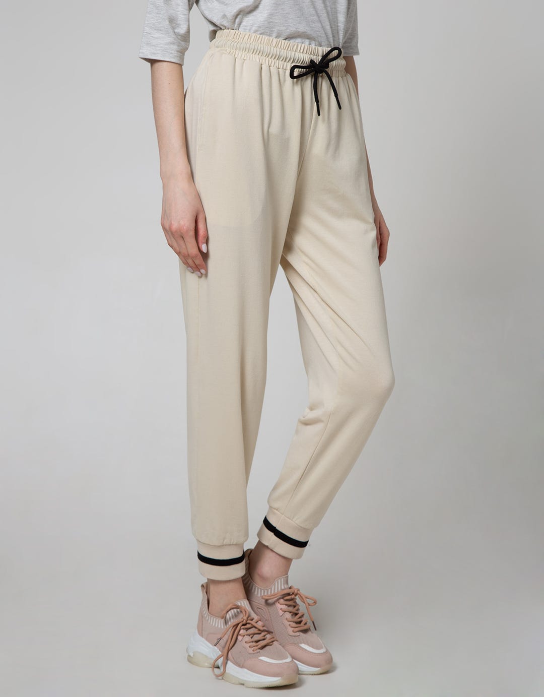 Details Long Pants With Rib Fab And String