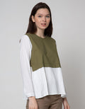 Details Long Sleeve Blouse With Pleats At Back