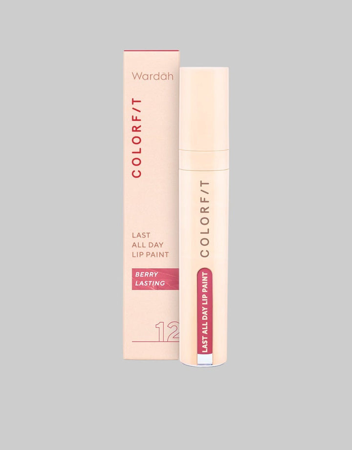 Wardah Colorfit Last All Day Lip Paint 12 Berry Lasting 4.2 g