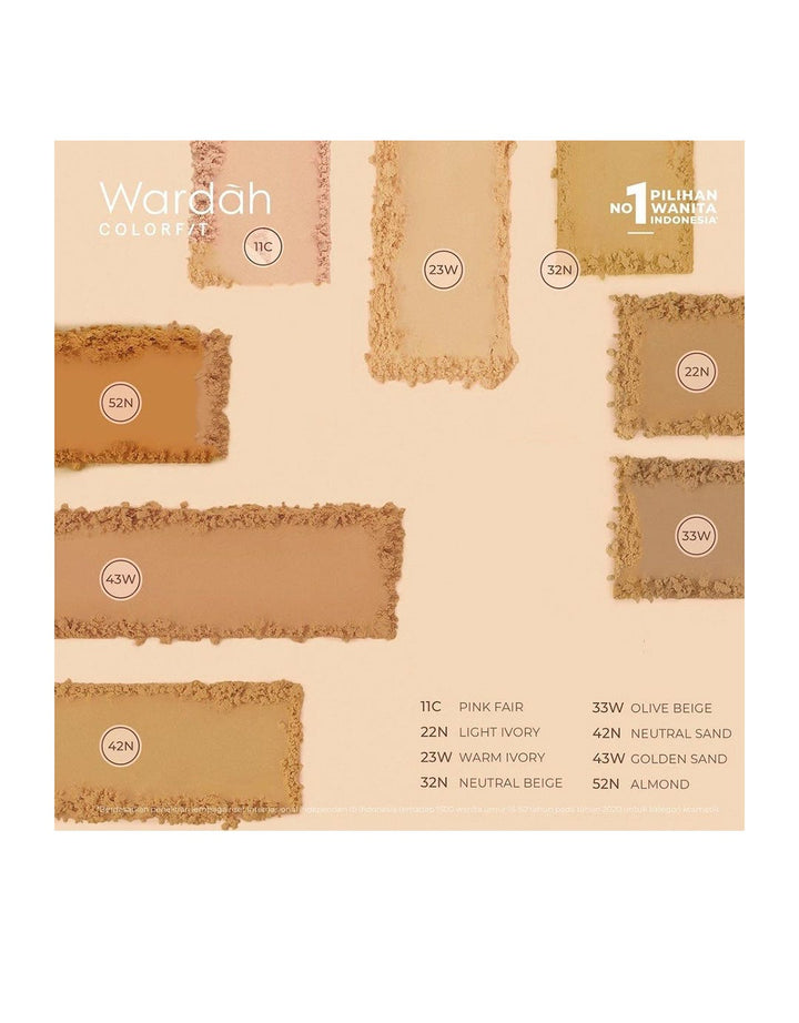 Wardah Colorfit Velvet Powder Foundation Refill 23W Warm Ivory 11 g
