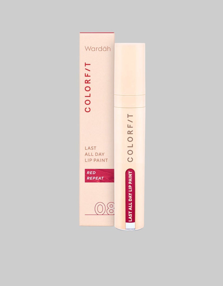 Wardah Colorfit Last All Day Lip Paint 08 Red Repeat 4.2 g