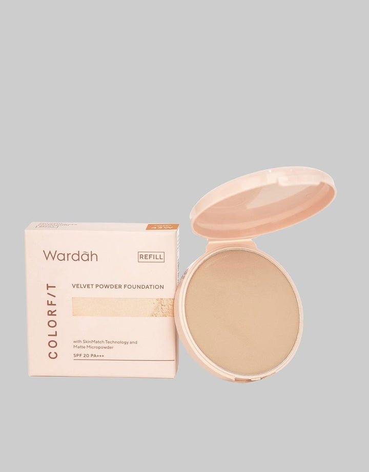 Wardah Colorfit Velvet Powder Foundation Refill 43W Golden Sand 11 g