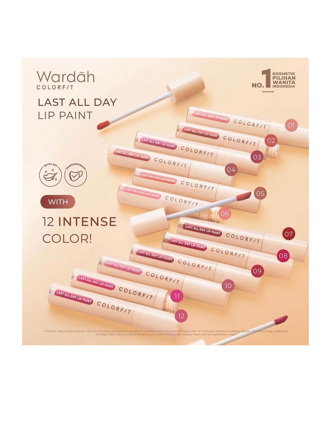 Wardah Colorfit Last All Day Lip Paint 07 Brick On 4.2 g