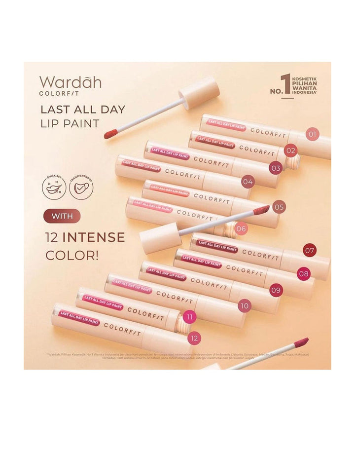 Wardah Colorfit Last All Day Lip Paint 07 Brick On 4.2 g