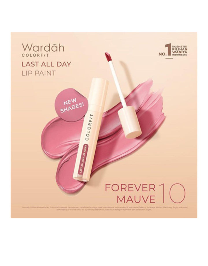 Wardah Colorfit Last All Day Lip Paint 10 Forever Mauve 4.2 g