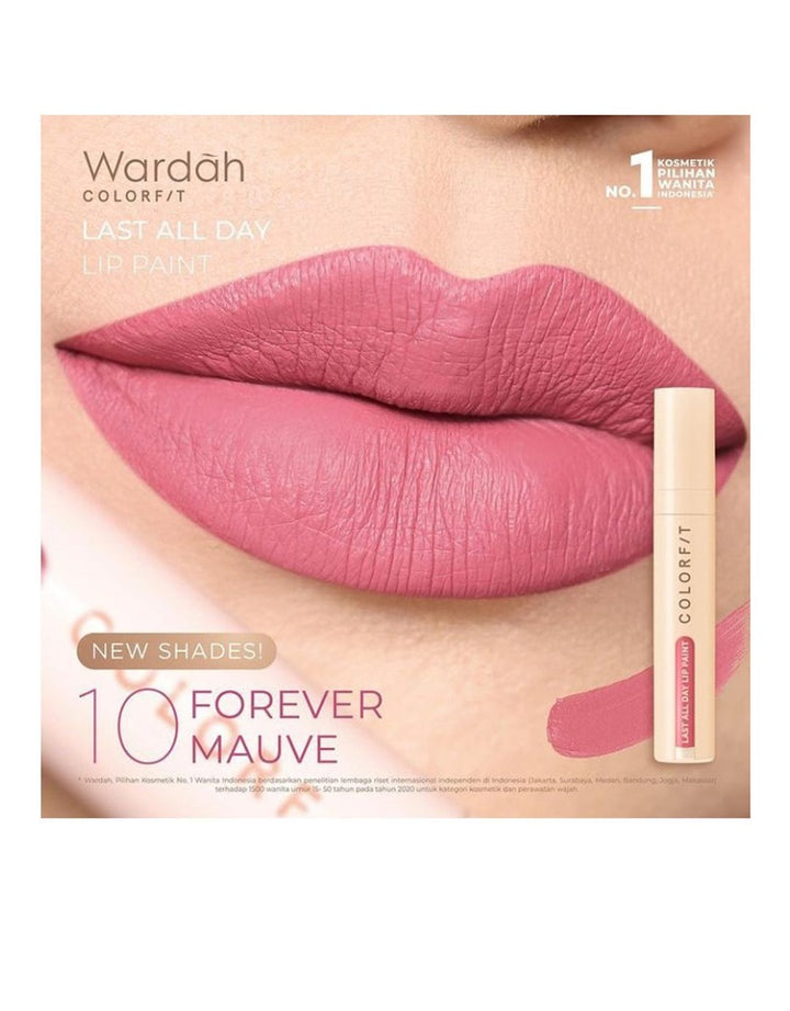 Wardah Colorfit Last All Day Lip Paint 10 Forever Mauve 4.2 g