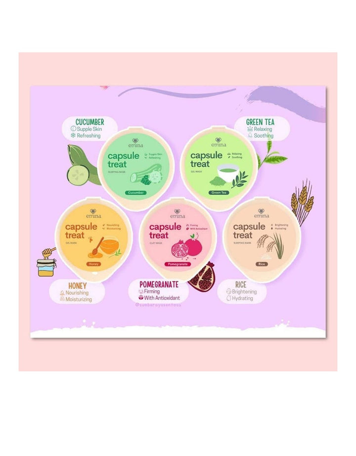 Emina Capsule Treat Sleeping Mask Rice 10 ml