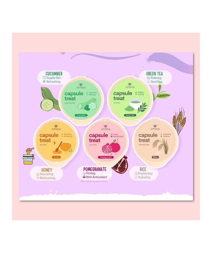 Emina Capsule Treat Clay Mask Pomegranate 10 ml