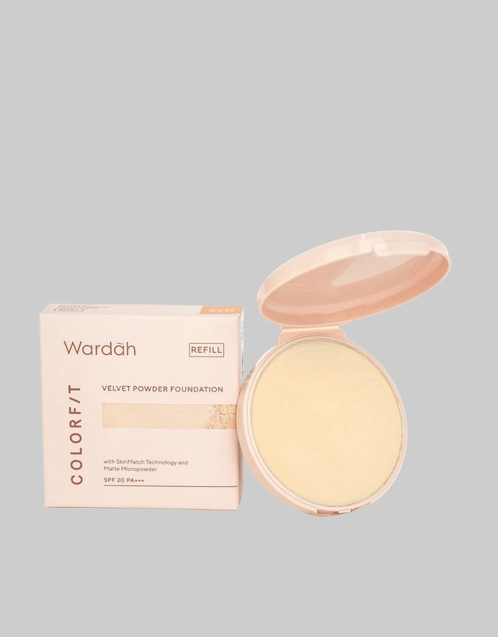 Wardah Colorfit Velvet Powder Foundation Refill 22N Light Ivory 11 g