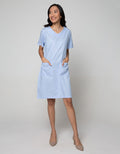 St. Yves Short Sleeve Midi Dress Shift Oxford