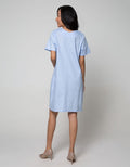 St. Yves Short Sleeve Midi Dress Shift Oxford