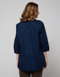 St. Yves Long Sleeve Blouse 78 Top Solid With String Collar