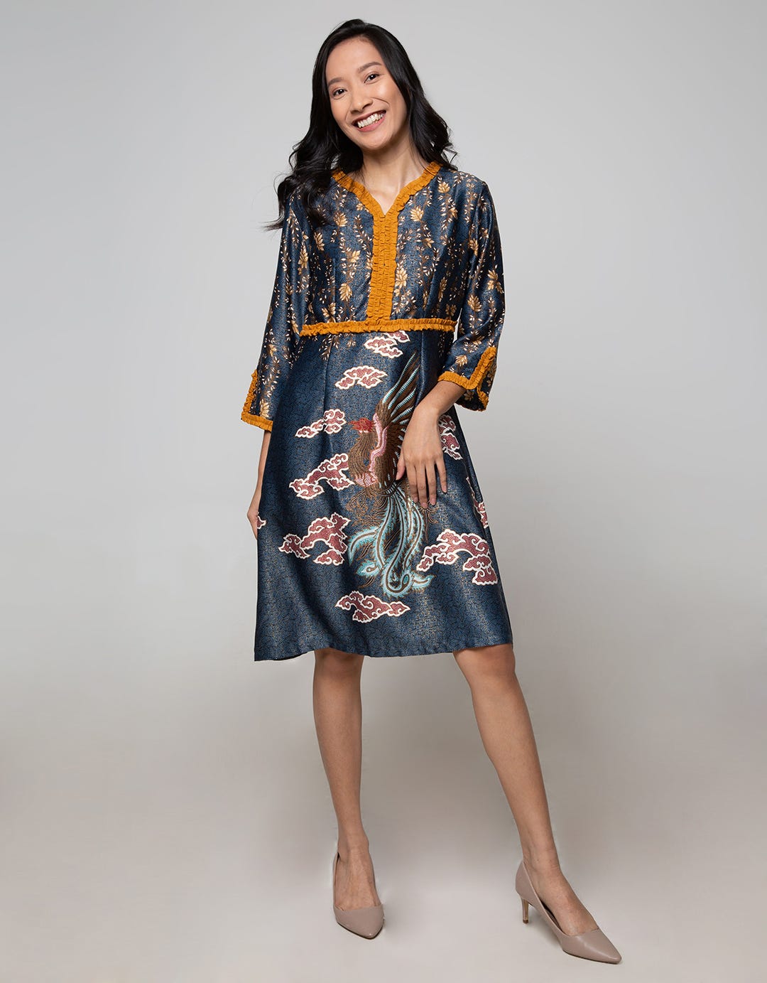 Krisna Wahyu Dress Batik Lengan Panjang