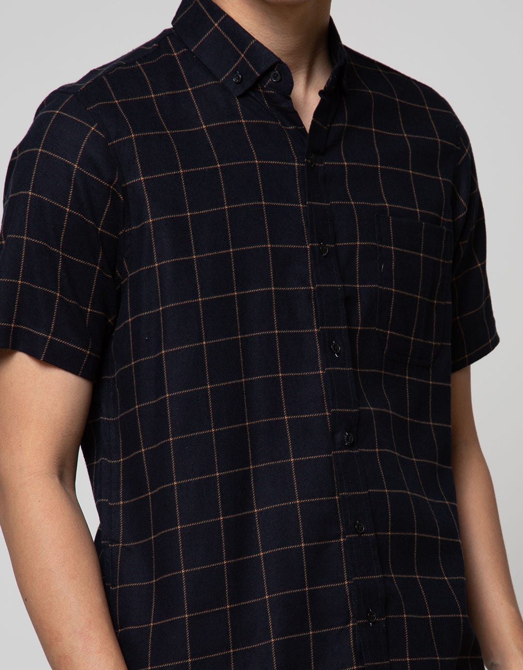 LR2 Kemeja Lengan Pendek Flanel Kotak