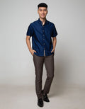 Larusso Short Sleeve Shirt Soft Jeans Plain