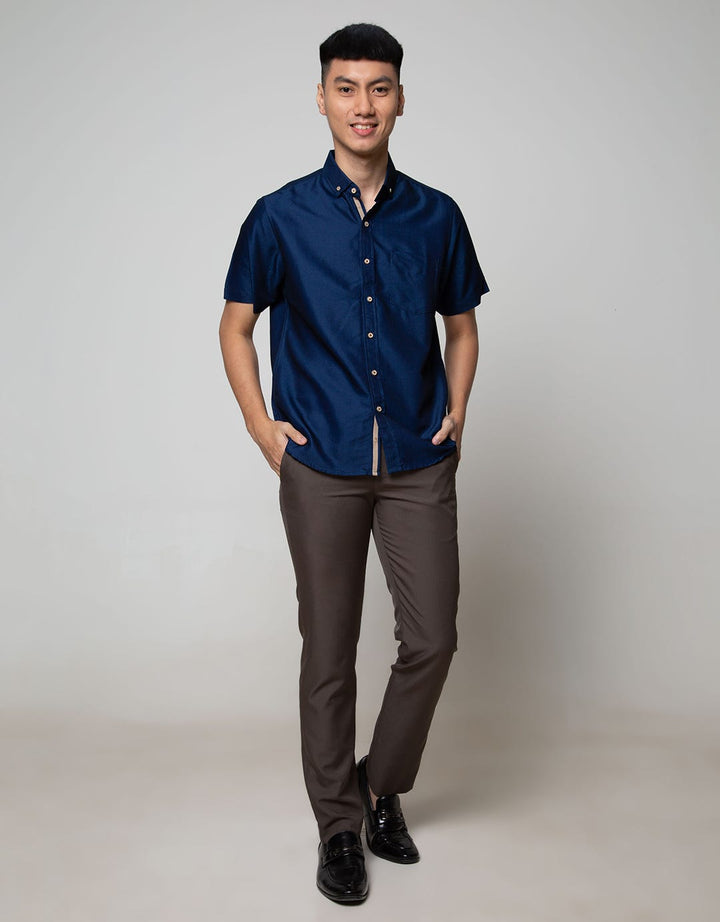 Larusso Short Sleeve Shirt Soft Jeans Plain