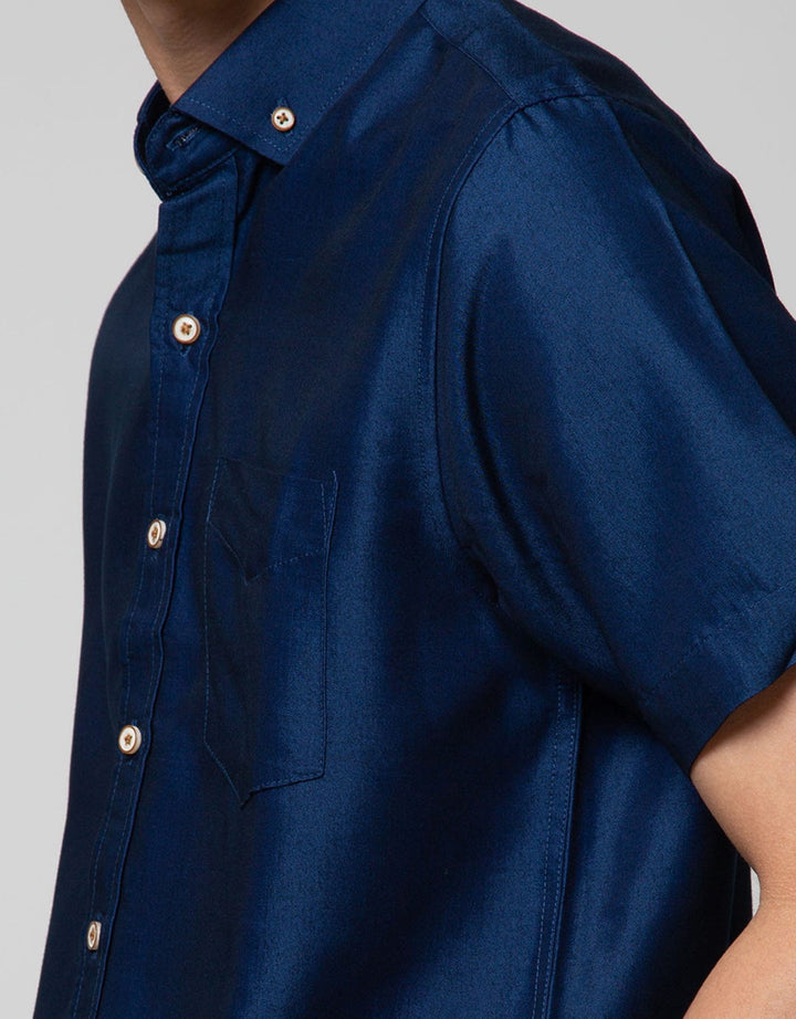 Larusso Short Sleeve Shirt Soft Jeans Plain