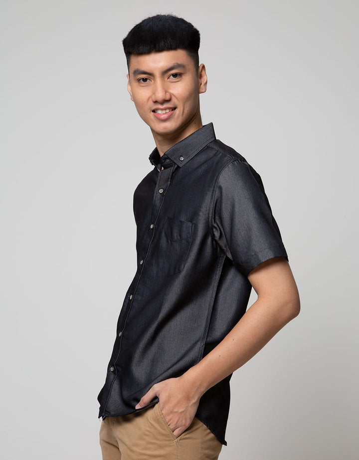 Larusso Short Sleeve Shirt Soft Jeans Plain
