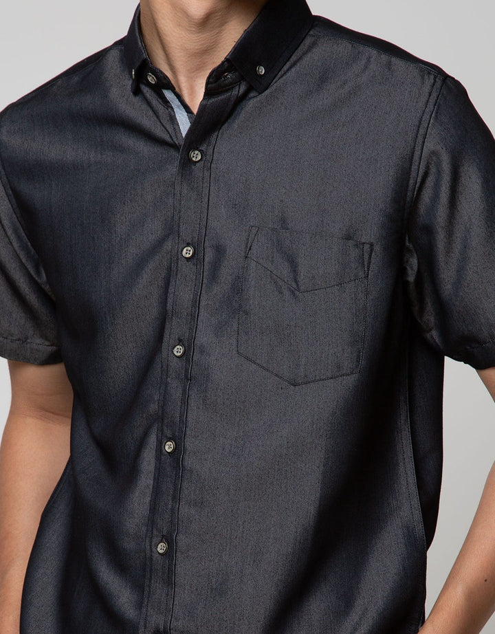 Larusso Short Sleeve Shirt Soft Jeans Plain