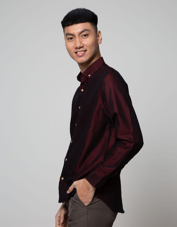Larusso Kemeja Lengan Panjang Soft Jeans Polos