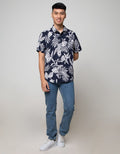 D'Britano Leaf Printing Short Sleeve Hem