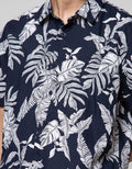 D'Britano Leaf Printing Short Sleeve Hem