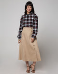 Details Maxi Skirt With Side Buttons