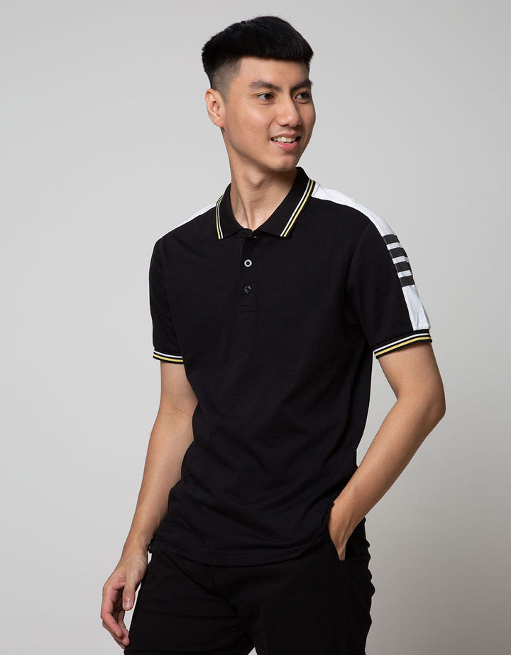 Country Fiesta Men'S Polo Shirt Stipe Collar